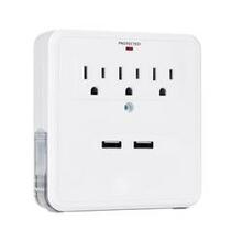 New! Classic Combo Wall Adapter W/3 Ac Outlets W/surge Protection And Dual Usb Ports To Charge Your F369-438962068