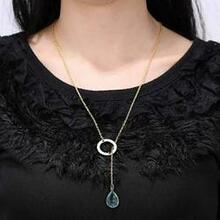 Lucky Luminous Crystal Lariat Style Necklace