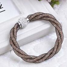 Rope Bracelet A Wire Mesh With Tiny Crystal Loaded To Form A Halo