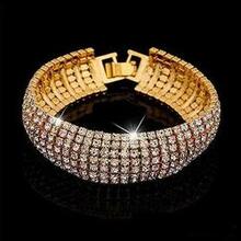 Glamour Girl Crystal Bangle Cuff Bracelet