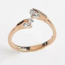 Match Made In Heaven - Two Diamonds Have Come Together On A Gold Overlay Sterling Silver Ring