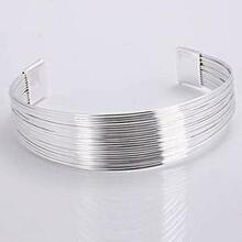 Simplicity Silver Cuff Italian Design Bracelet, Ring And Earrings Set