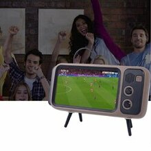 Retro Tv Style Phone Stand With Bluetooth Speaker Amplifier F369-4825120604246