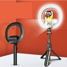 Self Video Portrait Soft Halo Light Stand With Dual Led Light And Bluetooth Remote F369-4890119700566