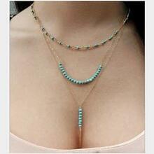 Turquoise Trinket Three Layered Necklace
