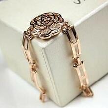 Rose Is A Rose 18kt Rose Crystal Bracelet In Rose Gold Polish