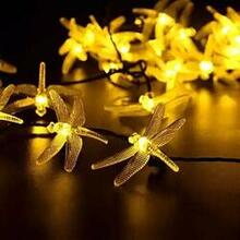 Solar Powered Dragonfly Led Light String - Style: Warm Yellow