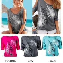 Wild And Free Peacock Feathered Tee F369-5763071493