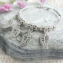 Joyous Natural Charm Stackable Bracelets - Style: Filigree Leaves