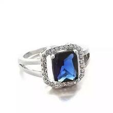 Blissful Princess Cut Ring -size: 6, Color: Blue Shapphire