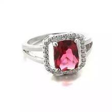 Blissful Princess Cut Ring -size: 6, Color: Ruby Rose