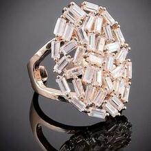 Confetti Cocktail Rings Baguettes On Rose Gold And Silver Plated