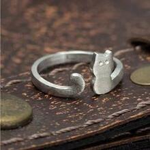 My Cute Kitten Fashion Ring In 925 Brushed Sterling Silver
