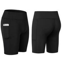 All Seasons Yoga Shorts Stretchable With Phone Pocket -size: Large, Color: Black K290-7070523523107