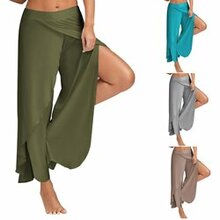 Tulipa Palazzo High Fashion Cocktail Pants -size: Small, Color: Turquoise K290-7114557489187