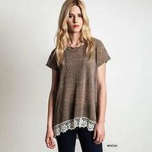 Virina Floral Lace Top -size: Small, Color: Mocha