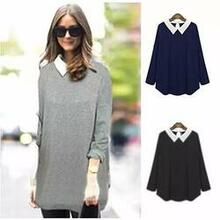 Signature Chic Shirt White Collar Sophistication In Plus Sizes -size: Large, Color: Gray