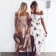 Resort Maxi Floral Open Front Off Shoulder Design F369-8521572624