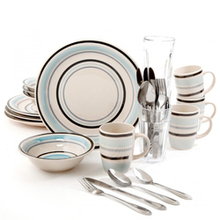 Gibson Home Deluxe Essentials 32pc Dinnerware Combo Set-blue