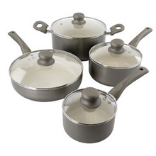 Oster Newcrest 8 Piece Ceramic Nonstick Aluminum Cookware Set With Soft Grip Handles