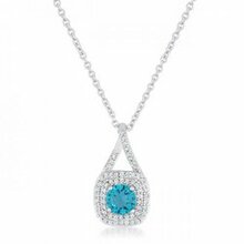 Christal 1.2ct Aqua Czrhodium Classic Necklace (pack Of 1 Ea)