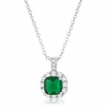 Liz 2.6ct Emerald Cz Rhodium Classic Necklace (pack Of 1 Ea)