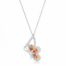 Karen 2.8ct Champagne Cz Rhoidum Butterfly Drop Necklace (pack Of 1 Ea)