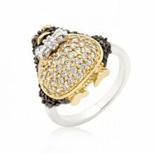 Jet Black Cubic Zirconia Penguin Ring (size: 05) (pack Of 1 Ea)