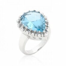 Solitaire Blue Topaz Cocktail Ring (size: 05) (pack Of 1 Ea)