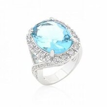 Oval Blue Topaz Cocktail Ring (size: 05) (pack Of 1 Ea)