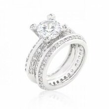 Cubic Zirconia Round Cut Pave Ring Set (size: 05) (pack Of 1 Ea)