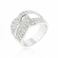 Cubic Zirconia Knot Ring (size: 05) (pack Of 1 Ea)