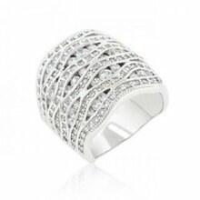 Cubic Zirconia Pave Abstract Ring (size: 05) (pack Of 1 Ea)