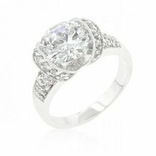 Tension Set Cubic Zirconia Engagement Ring (size: 05) (pack Of 1 Ea)
