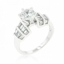 Tapered Baguette Cubic Zirconia Engagement Ring (size: 05) (pack Of 1 Ea)
