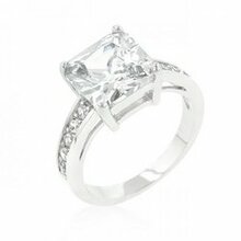 Classic Princess Cut Raised Pave Engagement Ring (size: 08) (pack Of 1 Ea)