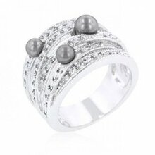 Gray Pearl Cocktail Ring (size: 11) (pack Of 1 Ea)