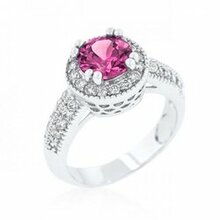 Fuchsia Halo Engagement Ring (size: 05) (pack Of 1 Ea)