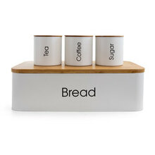 Megachef Kitchen Food Storage And Organization 4 Piece Canister Set In White