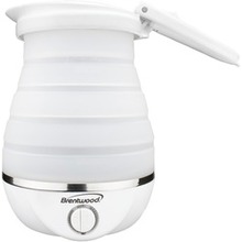 Brentwood Appliances .85-quart Dual-voltage Collapsible Travel Kettle (white) (pack Of 1 Ea)
