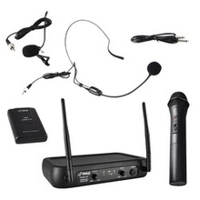Pyle Dual-channel Fixed-frequency Vhf Wireless Microphone System With Independent Adjustable Volume