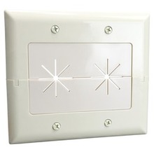 Datacomm Electronics 2-gang Split Plate With Flexible Opening (light Almond) (pack Of 1 Ea)