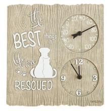 Taylor Precision Products 14-inch Clock With Thermometer (pet Rescue) (pack Of 1 Ea)