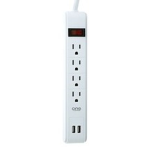 One Power 4-outlet Surge Protection Power Strip With 2 Usb Ports (pack Of 1 Ea)