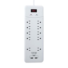 One Power 10-outlet Surge Protection Power Strip With 2 Usb Ports (pack Of 1 Ea)