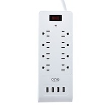 One Power 8-outlet Surge Protection Power Strip With 4 Usb Ports (pack Of 1 Ea)
