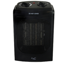 Vie Air 1500w Portable 2 Settings Home Black Ceramic Heater With Adjustable Thermostat